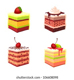Vector illustration - set of cakes