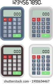 Vektorgrafik-Satz eines Taschenrechners, perfekt für Schuldesigns und finanzbezogene Entwürfe