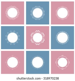 Vector illustration of a set of calligraphic floral page elements, frames for scrapbook and other designs