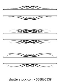 Vector Illustration. Set of calligraphic frames. Vintage vector.
