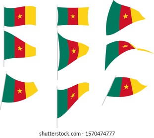 Vector Illustration of Set with Cameroon Flag