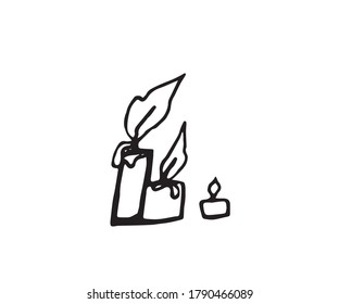 ilustración vectorial de un conjunto de velas derritiéndose de una llama