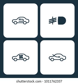 Vector Illustration Set Car Dashboard Icons. Elements Air control, front fog light, Car Air conditioner vector, and Car Air conditioner vector icon on white background
