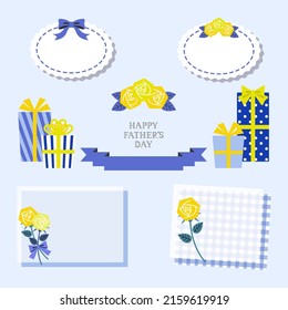 Vector illustration set of card and present for Father's day