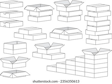 Conjunto de ilustraciones vectoriales de cartón