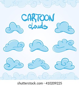 Vector Illustration: Set Of Cartoon Clouds