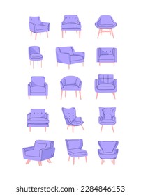 vector illustration of a set of chairs with a minimalistic design