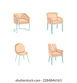 vector illustration of a set of chairs with a minimalistic design