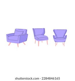 vector illustration of a set of chairs with a minimalistic design