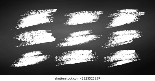 Vector illustration set of chalk drawn abstract banners on chalkboard background