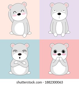 Vector illustration set of character cartoon fat dog. eps 10 vector.