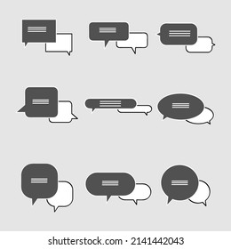 Vector Illustration Of Set Of Chat, Speech Or Though Bubble On Isolated Background