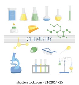  Vector illustration set of chemistry