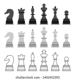 Vector illustration set of chess pieces