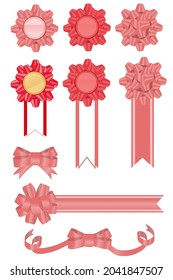 Vector illustration set of chest and ribbon