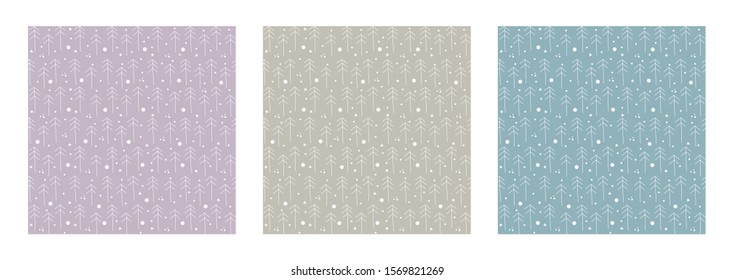 Vector illustration. Set of Christmas backgrounds. Christmas tree snow, stars. For postcards, posters, greetings.