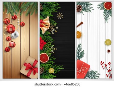 Vector illustration of Set of christmas banners