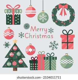 Vector Illustration set of Christmas decorations