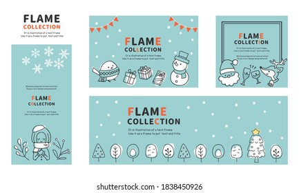 Vector illustration set of Christmas frames.