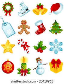 Vector illustration - set of christmas icons