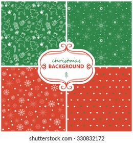Vector illustration of a set of christmas related simple backgrounds