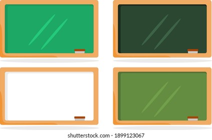 Vector illustration set of clean chalkboard with eraser