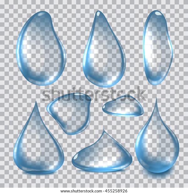 透明な背景にクリアなリアルな水滴のベクターイラストセット のベクター画像素材 ロイヤリティフリー 455258926
