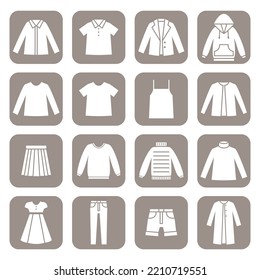 Vector illustration set of clothes icons