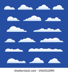 Vector Illustration. Set of clouds isolated on background
