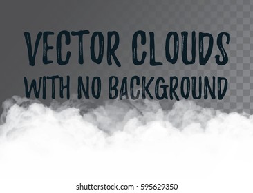 vector illustration. set of vector clouds isolated with no background. smoke transparent background