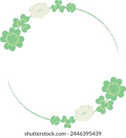 Vector illustration set of clover (white clover) frame.