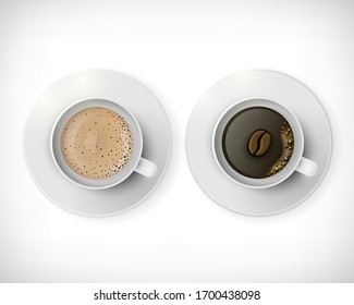 Vector Illustration Set Coffee Cups Hot Stock Vector (Royalty Free ...