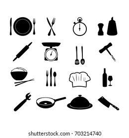 Vector illustration set, collection food icons.