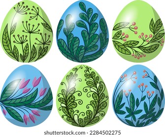 Vektorgrafik- Set von farbenfrohen Ostereiern.