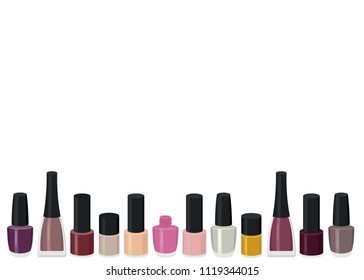 Vector illustration set of a color nail polish.