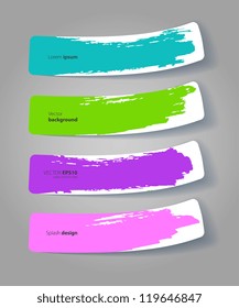Vector illustration of Set of color stickers with splash