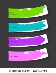 Vector illustration of Set of color stickers with splash
