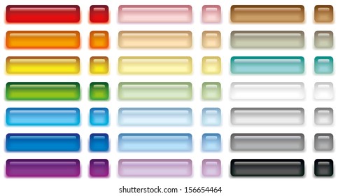 Vector illustration set of color web buttons