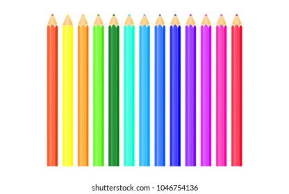 Vector illustration. A set of colored pencils.