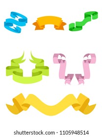 Vector illustration of a set of colored ribbons