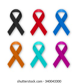 Vector illustration of a set of colored ribbons.