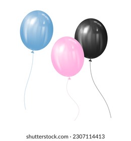 vector illustration set of colorful balloons isolated on a white background. party outdoor