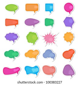 vector illustration of set of colorful chat bubble on isolated background
