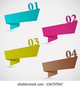 vector illustration of set of colorful chat bubble for different choice, option or step