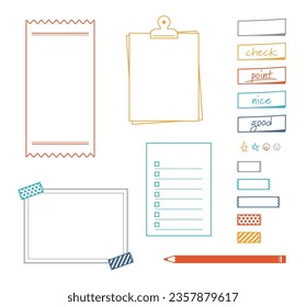 Vector illustration set of colorful and cute stationery