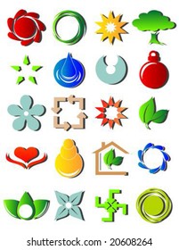 Vector illustration of a set of colorful different icons