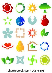 Vector illustration of a set of colorful different icons