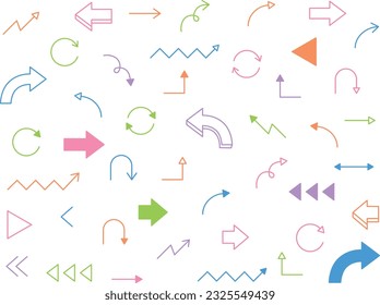 Vector illustration set of colorful different arrows