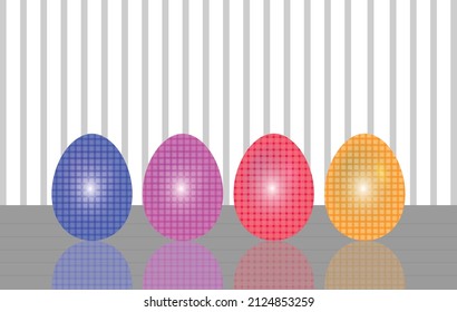 Vektorgrafik mit bunten Ostereiern 