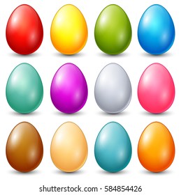 Vector illustration of Set of colorful easter eggs